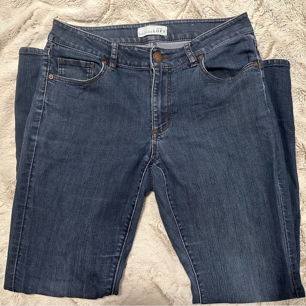 LOFT Women's Curvy Skinny Jeans P Petite- Dark Blue - Picture 3 of 16